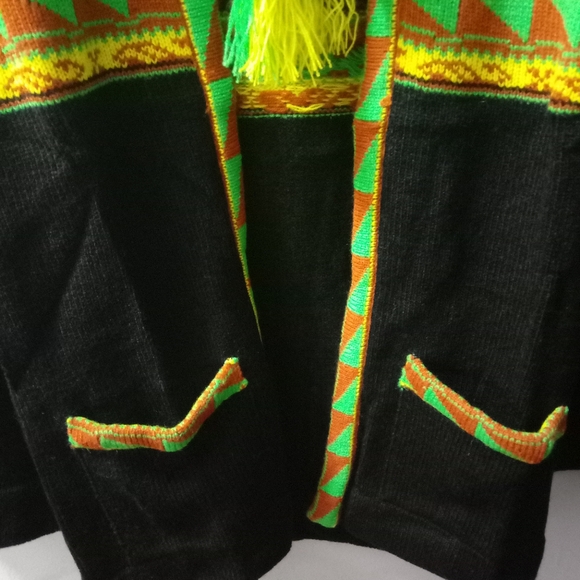 Vintage 1970's, Helen Sue, Women's, Sweater, Size S, Color Black, Yellow, Green - Picture 3 of 7